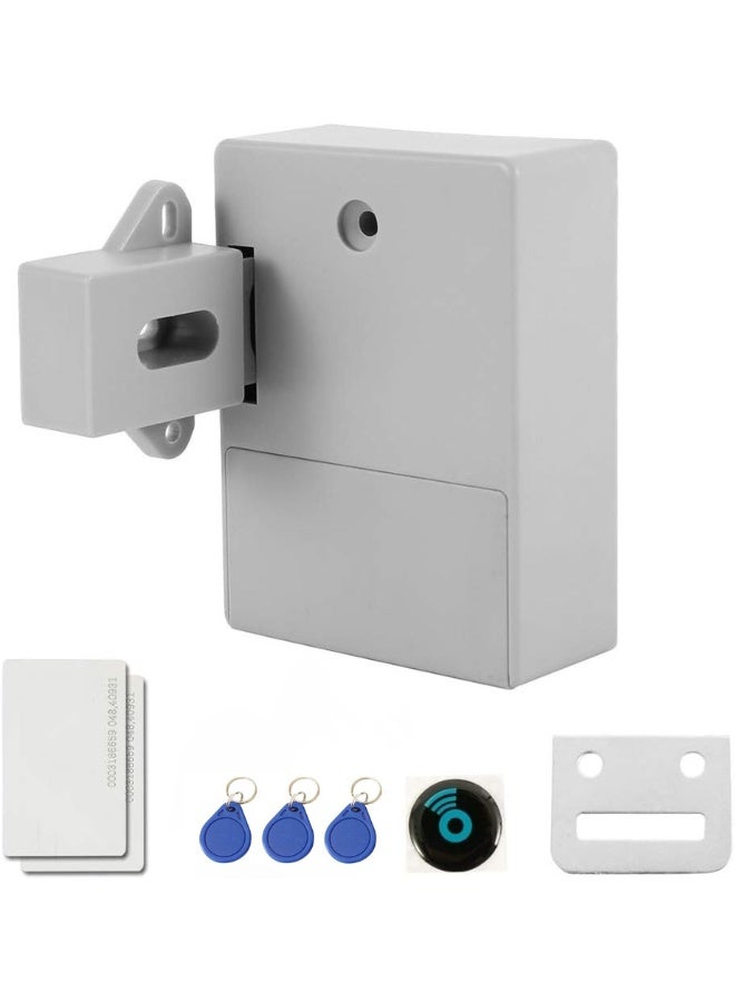 قفل خزانة إلكتروني ذكي – قفل غير مرئي بدون ثقب مزود ببطاقة RFID و3 سلاسل مفاتيح، مثالي للمكاتب والمكتبات والساونا والمصانع وصناديق الأمان. - Image 1